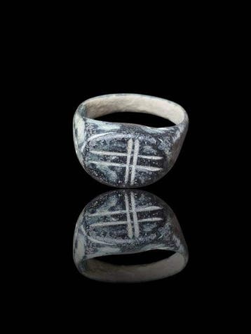 Époque Viking Bronze, Sceau rare et intéressant Bague (Sans