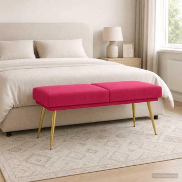 vidaXL Dubbel-laags bank Wijnrood 120 x 45 x 46 cm Fluweel, Huis en Inrichting, Verzenden, Nieuw