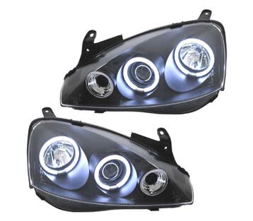 PHARES OPEL CORSA C 00-06 ANGEL EYES CCFL FOND NOIR, Verzenden, Nieuw
