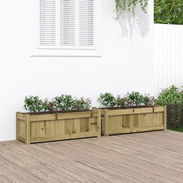 vidaXL Plantenbakken 2 st cm geïmpregneerd hout, Verzenden, Nieuw