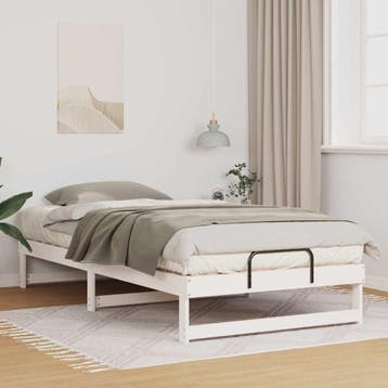 vidaXL Bedframe Wit 100 x 210 cm Massief grenenhout, Huis en Inrichting, Slaapkamer | Bedden, Verzenden, Nieuw