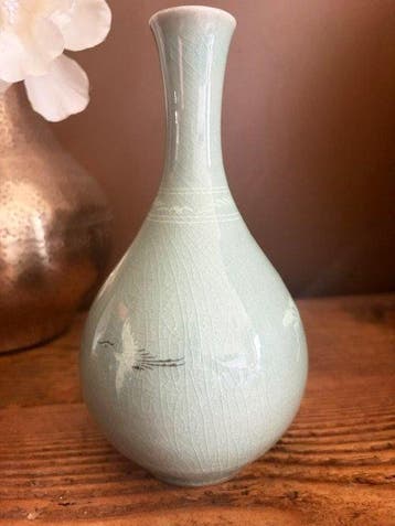 Vaas - celadon porselein - Zuid-Korea - Koreaanse Goryeo