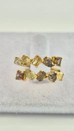 Ring - 14 karaat Geel goud - 3.20ct. tw. Gemengde kleuren