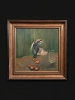 H de Sutter (XX) - Stilleven met spreeuw, Antiek en Kunst, Kunst | Schilderijen | Klassiek