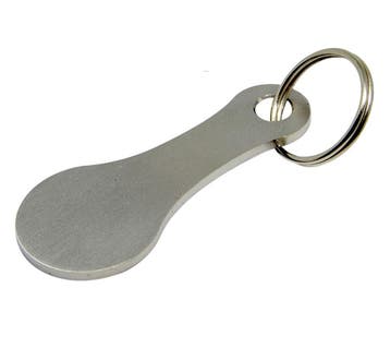 Winkelwagenmunt  Boodschappenmunt  Sleutelhanger  Zilver, Verzamelen, Verzenden, Nieuw