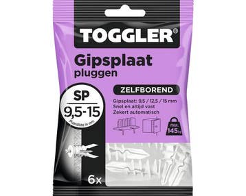 Toggler Gipsplaatplug Sp 9 5 15 mm 6 Stuks, Doe-het-zelf en Bouw, Verzenden, Nieuw