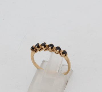Zonder minimumprijs - Ring - 18 karaat Geel goud Saffier, Handtassen en Accessoires, Nieuw