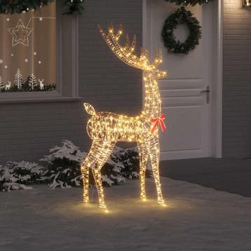 vidaXL 3D Rendier 250 LEDs Warmwit 96 x 40 x 180 cm PET, Verzenden