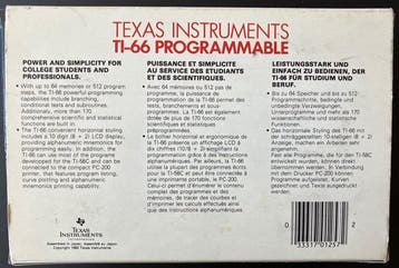 Texas Instruments, TI-66 Programmable (1983) - Rekenmachine, Nieuw