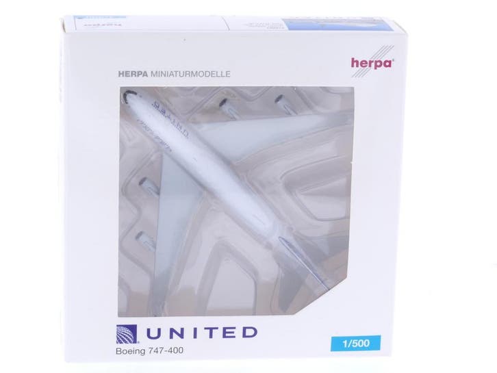 Schaal 1:500 Herpa 518581 United Airlines Boeing 747-400..., Hobby & Loisirs créatifs, Modélisme | Avions & Hélicoptères, Enlèvement ou Envoi