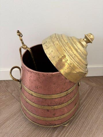 Pot - Koper - Antieke koperen doofpot, Antiek en Kunst