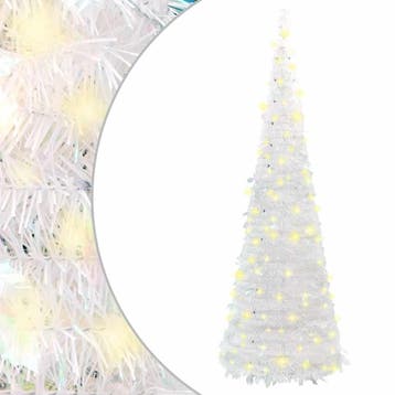vidaXL Kunstkerstboom pop-up 150 LEDs 180 cm wit, Verzenden, Nieuw