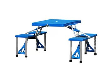 Veiling - Opvouwbare campingtafel met 4 zitplaatsen - blauw, Nieuw
