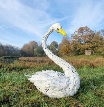 Figuur - Figuur - Lifelike swan - IJzer - IJzer, Metaal
