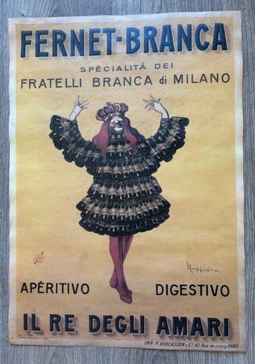 Leonetto Cappiello - Manifesto pubblicitario Fernet Branca –