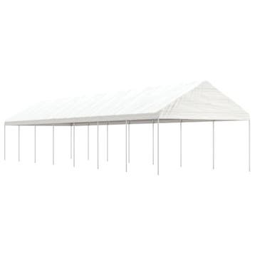vidaXL Prieel met dak 15,61x4,08x3,22 m polyetheen wit, Verzenden, Nieuw