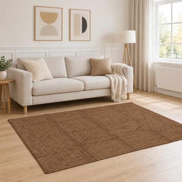 vidaXL Gebied Tapijt Grijs 140 x 200 cm Jute, Verzenden