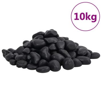 vidaXL Kiezelstenen gepolijst 2-5 cm 10 kg zwart, Verzenden, Nieuw
