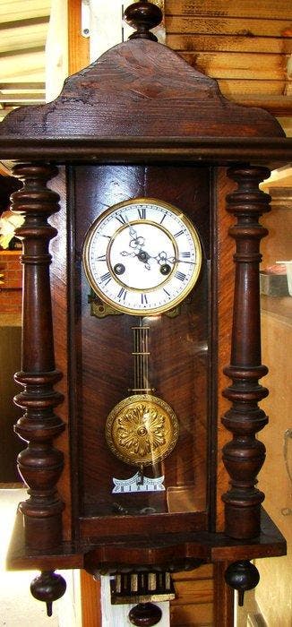 Horloge murale - Bois - 1850-1900, Antiquités & Art, Antiquités | Horloges