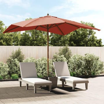vidaXL Parasol met houten paal 300x300x273 cm, Verzenden, Nieuw