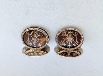 Pair of Place or Menu Holders - Eetservies - .925 zilver, Antiquités & Art
