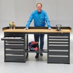Datona Werkbank PRO met eiken werkblad en 12 lades - 200 cm, Ophalen of Verzenden, Nieuw