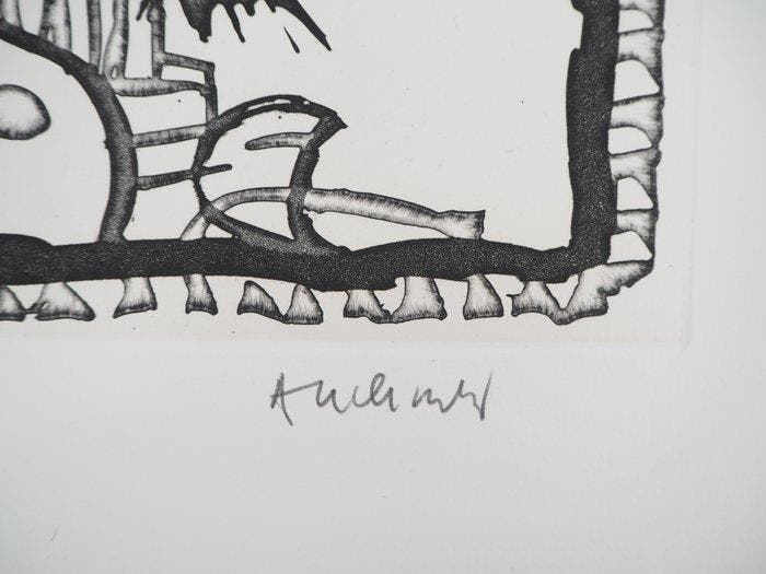 Pierre Alechinsky (1927) - Composition surréaliste, Antiquités & Art, Antiquités | Autres Antiquités