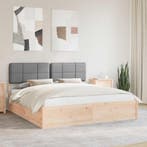 vidaXL Bedframe met Gevoerde Hoofdbord Lichtgrijs 180 x 200, Verzenden