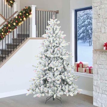 vidaXL Kunstmatige Hinged Kerstboom Wit 240 cm PVC en Staal, Verzenden