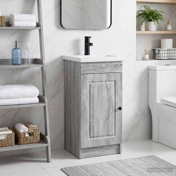 vidaXL Badkamer Vanity met Wastafel Grijs Sonoma 42 x 40 x, Verzenden, Nieuw