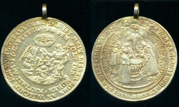 Vergoudete zilver medaille Taufe Christi o J Taufmedaille:, Verzenden