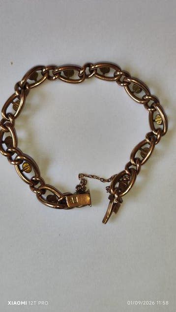 Armband - 9 kt. Roségoud Turquoise - Roise Gold & Turquoise, Nieuw