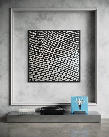 Dorota Kozak - Organic Field | XL | Black & White Op Art |