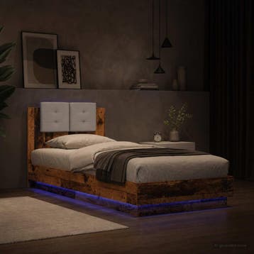 vidaXL Bedframe met Hoofdbord Oud hout Bewerkt hout, Verzenden, Nieuw