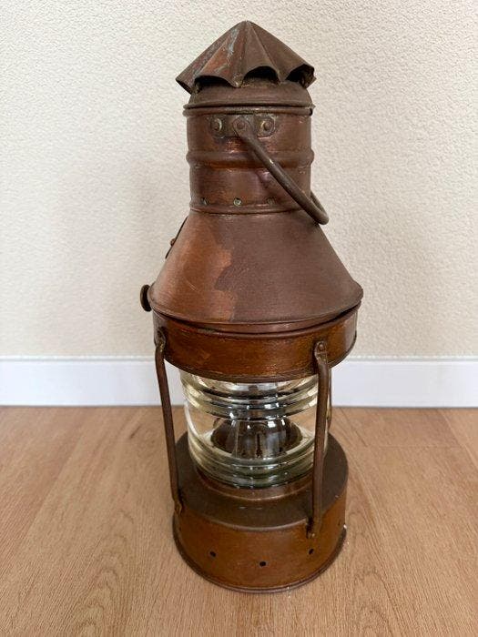 Anchor lamp - Koper, Messing, Glas, Antiek en Kunst, Curiosa en Brocante