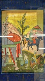 Miniatuur op stof - Midden-Oosten - Qajar dynastie