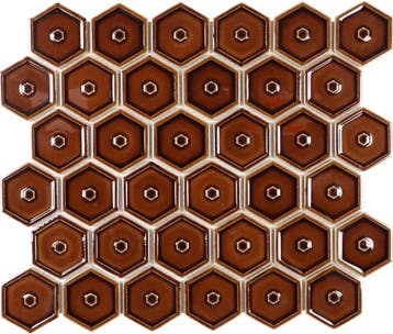Wand Mozaïek Tegels Factory Hexagon Keramiek Lichtbruin -.., Nieuw, Ophalen of Verzenden, 20 tot 40 cm, 10 m² of meer