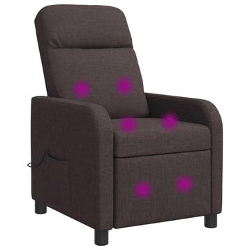vidaXL Massage Relaxstoel Donkerbruin Stof, Verzenden