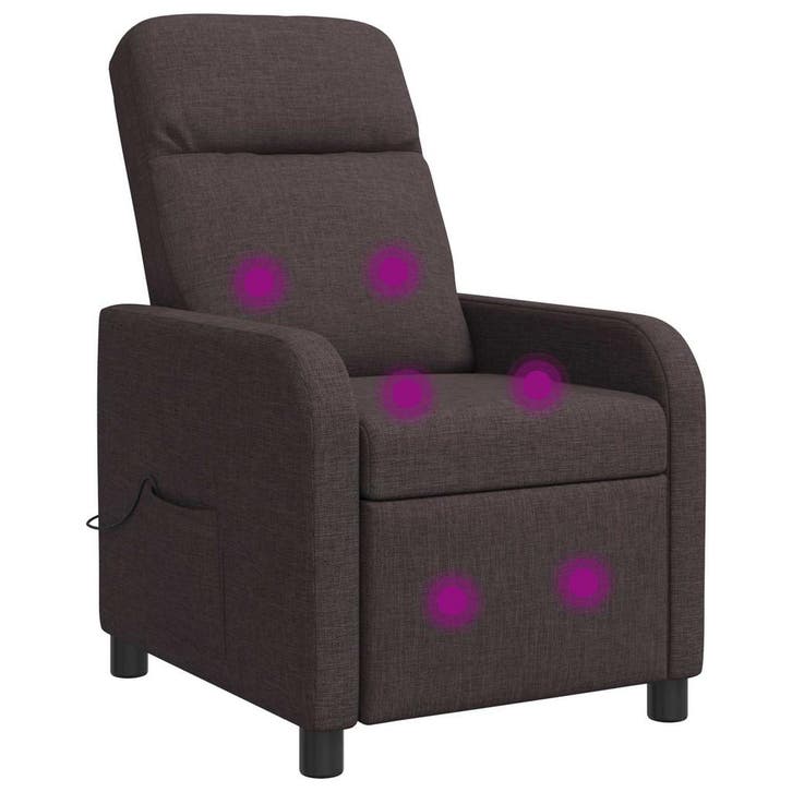 vidaXL Massage Relaxstoel Donkerbruin Stof, Huis en Inrichting, Fauteuils, Nieuw, Verzenden