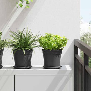 vidaXL Plantenpotten 24 st Zwart Kunststof, Verzenden