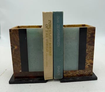 Boekensteunen (2) - Onyx, Marmer - Art Deco