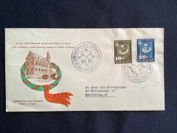 Pays-Bas - FDC 375 ans de lUniversité de Leiden - E3 - FDC, Postzegels en Munten, Gestempeld
