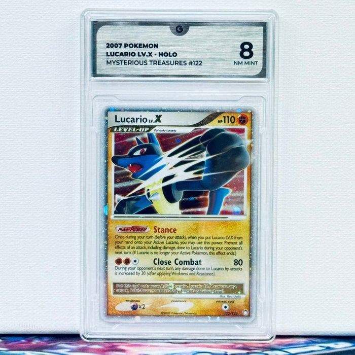 Pokémon Graded card - LUCARIO LV X HOLO 122 - Pokémon - GG 8, Hobby en Vrije tijd, Verzamelkaartspellen | Pokémon