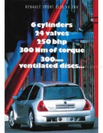1998 RENAULT CLIO V6 BROCHURE ENGELS, Ophalen of Verzenden