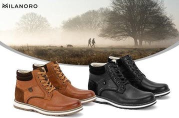 2dekans | Milanoro - Elegante lederen herensneakers - Zwart, Ophalen of Verzenden