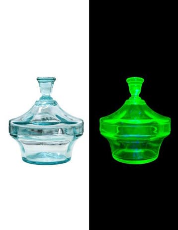 Sucrier bonbonnière en verre uranifère - Sucrier - Ouraline, Antiek en Kunst