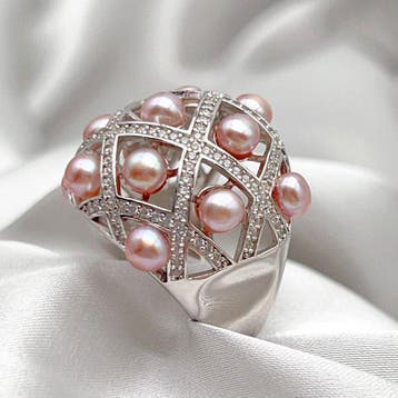 Zonder minimumprijs - Ring Zilver Parel - Nieuw, Nieuw