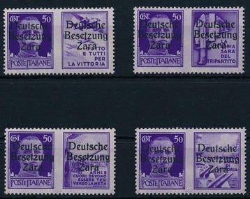 Empire allemand - Occupation de Zara 1943 - Timbres italiens