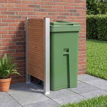 vidaXL Afvalbak Schutting Bruin 85 x 12 x 115 cm Aluminium, Doe-het-zelf en Bouw, Containers, Verzenden