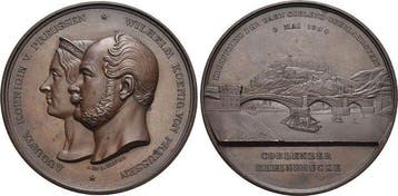 Bronze-medaille 1864 Brandenburg-Preussen Pruisen Wilhelm..., Verzenden